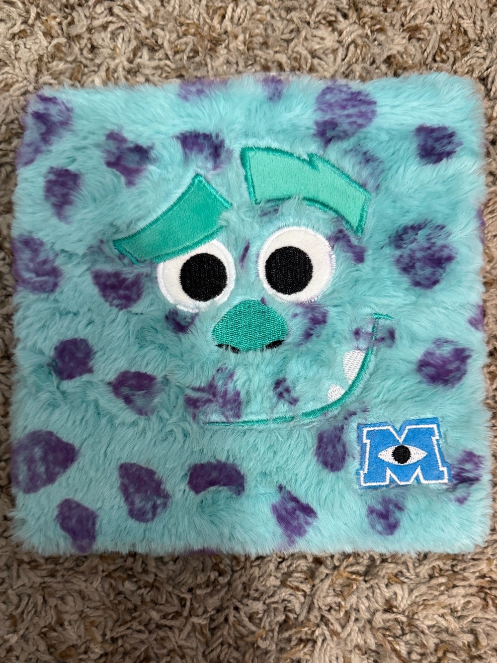 Monsters, Inc. Sulley Plush Notebook Cover - Teal with Purple Spots